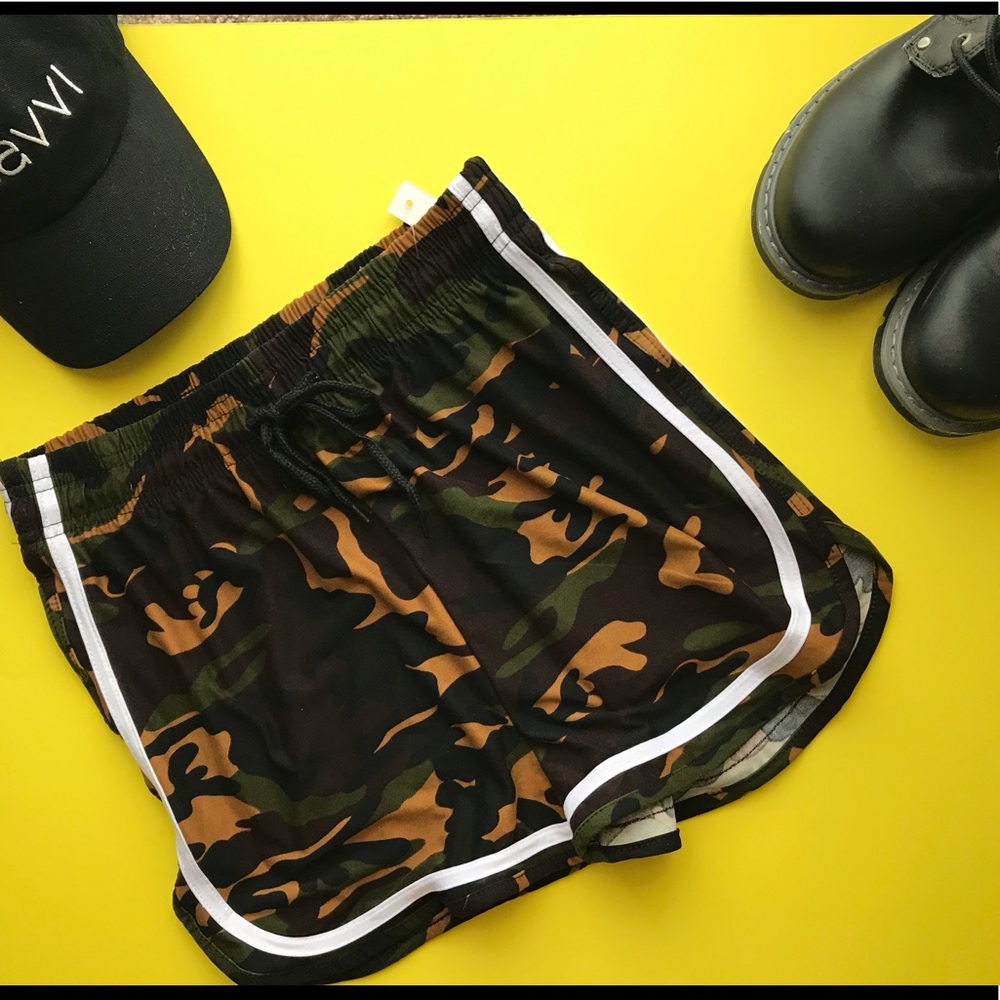 Army print shorts